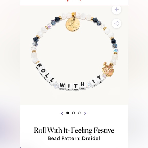 NWT Little Words Project Roll With It Dreidel Beaded Bracelet - Picture 2 of 3